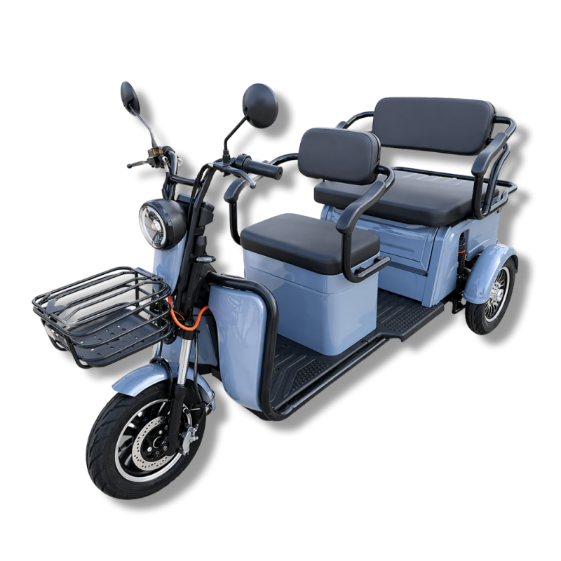 Triciclu Electric Persoane MoveEco 2 locuri P1-00 EEC | 2000W | Fără Permis | 25 km/h | Gri
