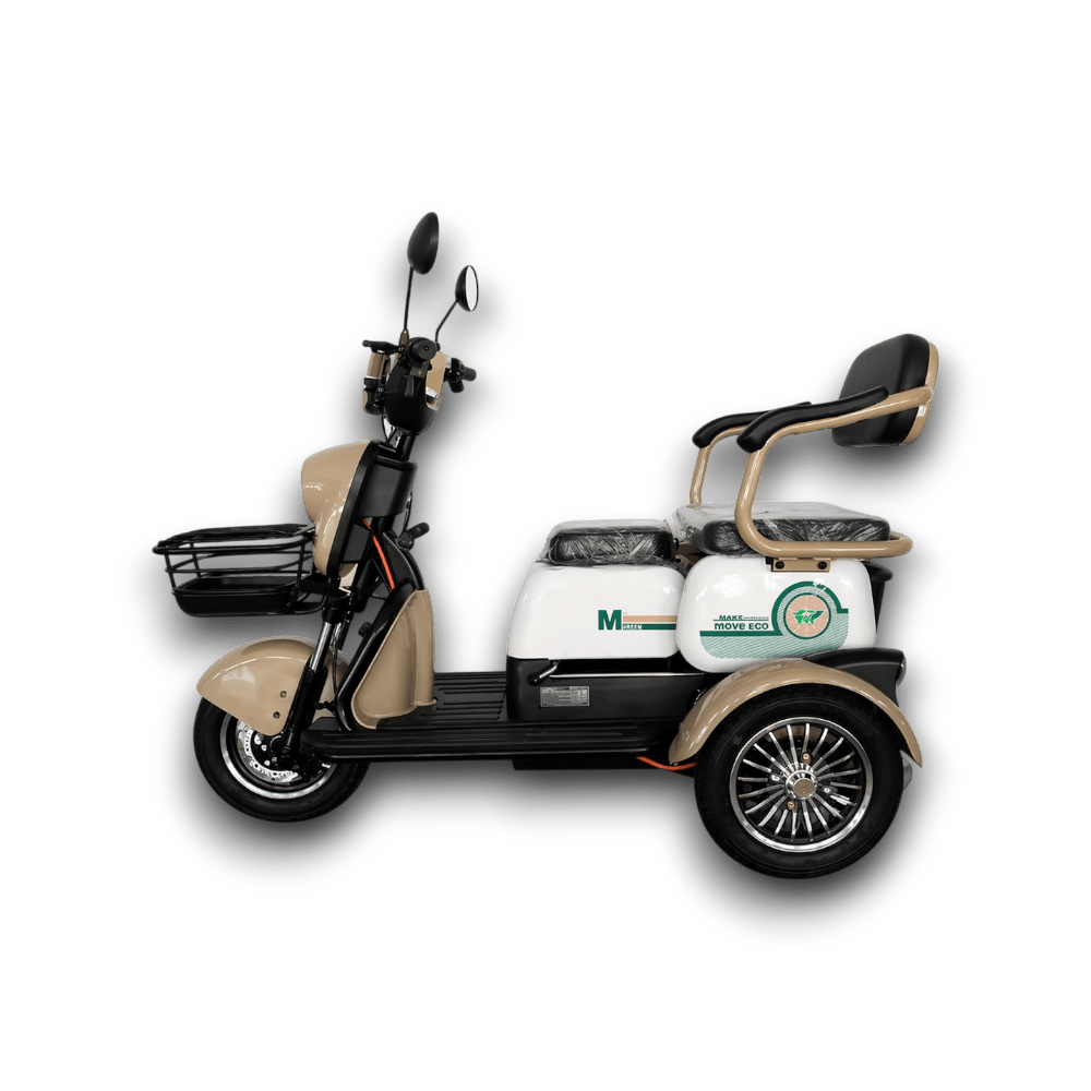 Triciclu Electric Persoane MoveEco S1 Mini | 2000W | Fără Permis | 25 km/h | Maro