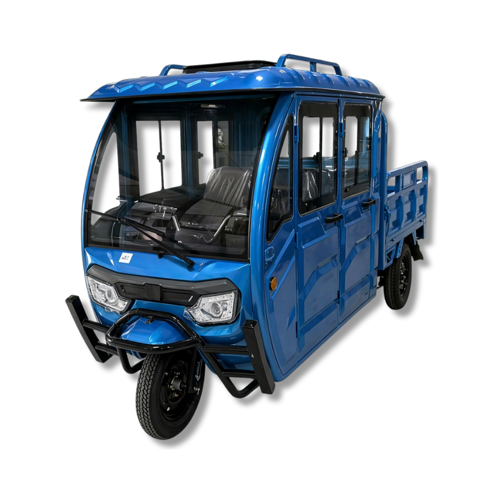 Triciclu Electric 4 Uși MoveEco T2 | Fără Permis | 25km/h Albastru