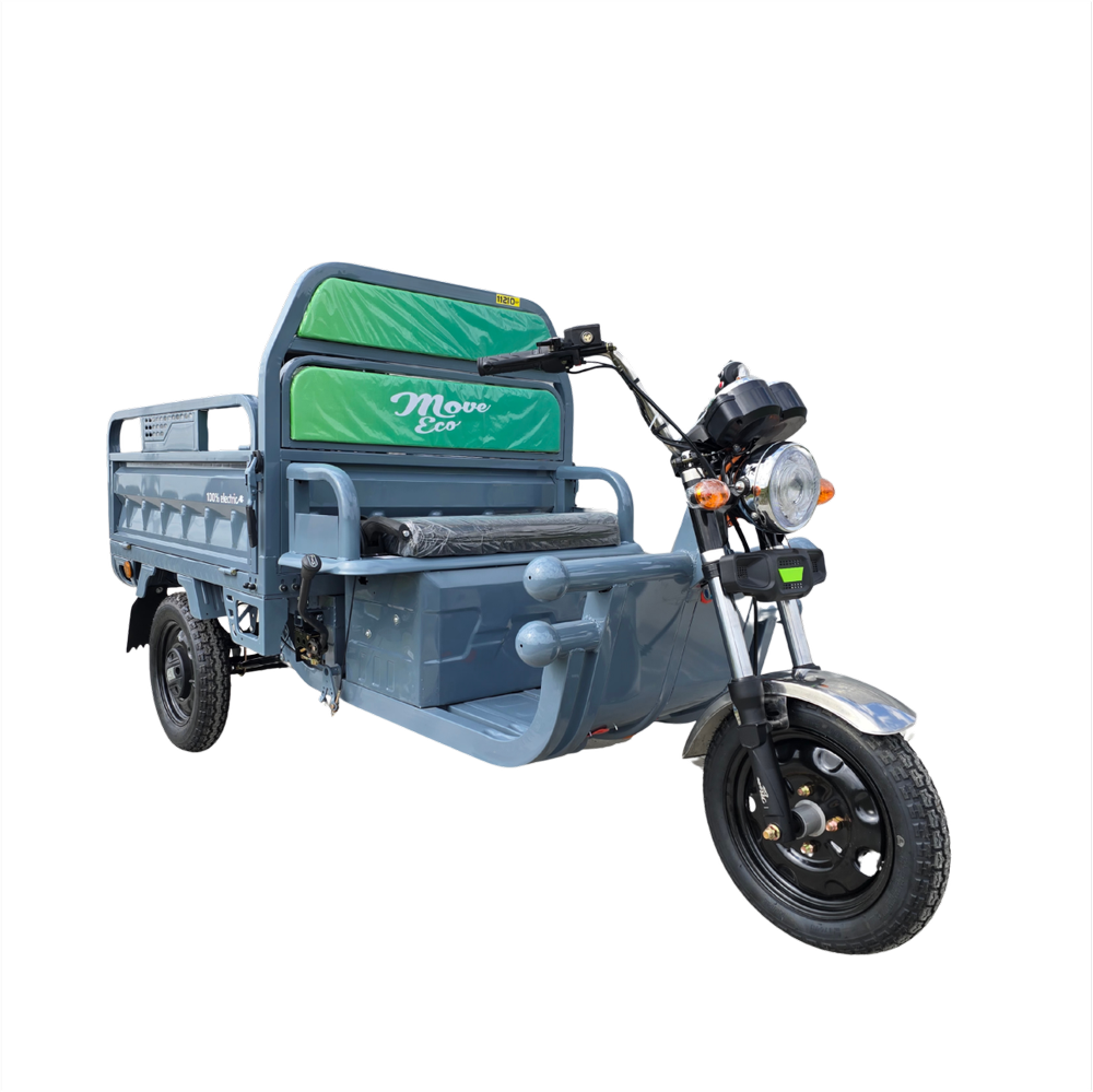 Triciclu Electric MoveEco Cargo 500 | Fără Permis | 60V-20 Ah | 25km/h Gri
