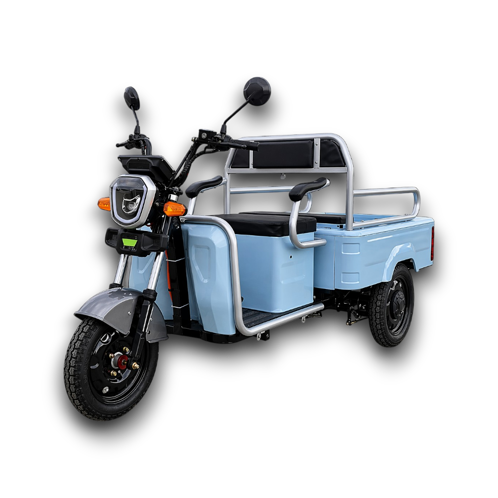Triciclu Electric MoveEco Cargo 250 | Fără Permis | 25km/h Albastru