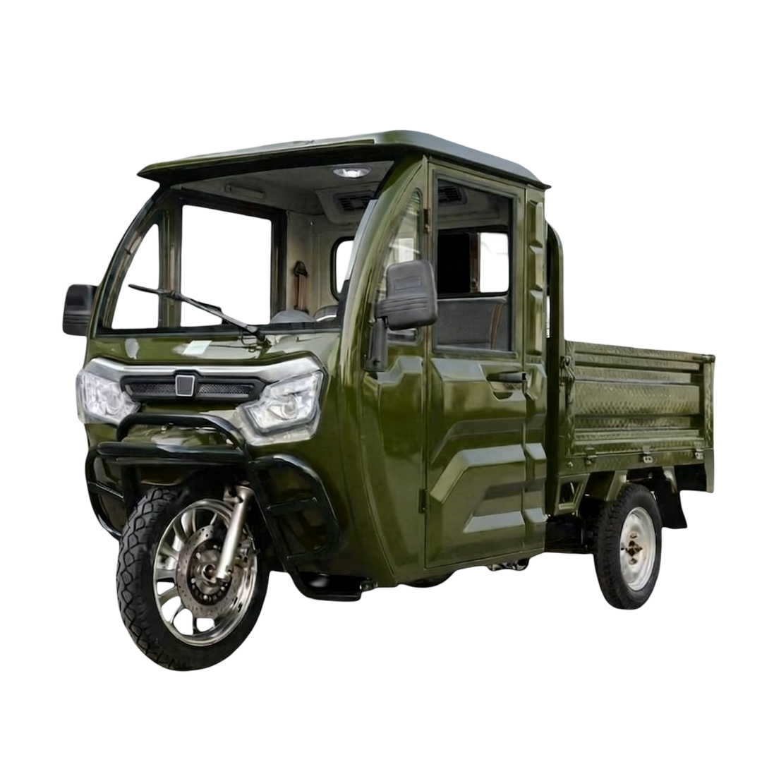 Triciclu Electric Cu Volan Model KH06 | 2000W | 72V/58Ah | 25km/H Fără Permis | Verde